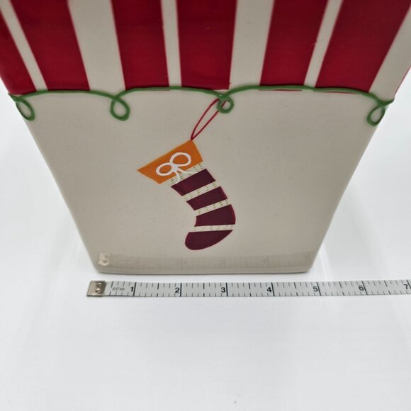 VTG Set Of 3 Holiday Food Safe Ceramic Stacking Containers Christmas Decor - Picture 3 of 16